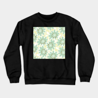 Fun flowerpower pattern in retro style, yellow , turquoise , white Crewneck Sweatshirt